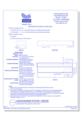 Linear Burner System Indoor 3' ( Model LBS 36 )