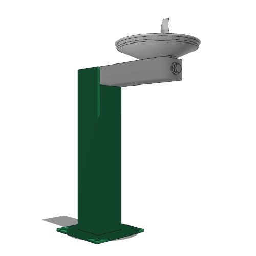 Model 3377: Pedestal Barrier-Free Steel Drinking Fountain