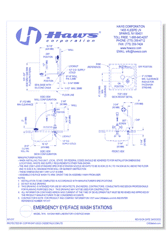 Model 7610:  AXION® MSR Laboratory Eye/Face Wash