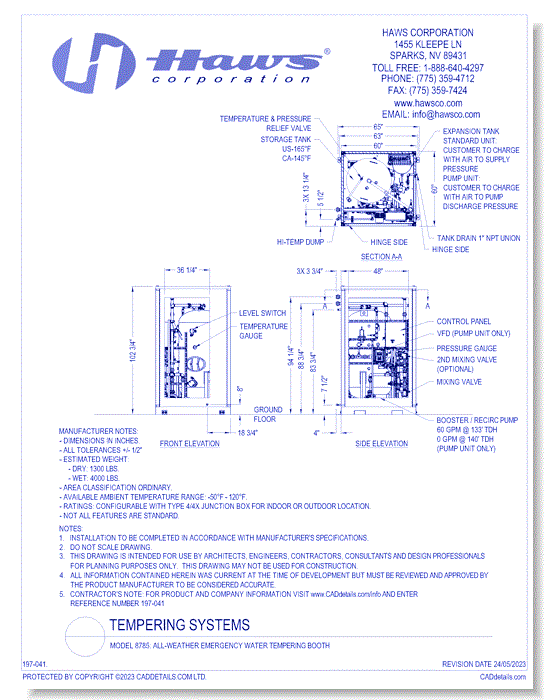 Model 8785: All-Weather Emergency Water Tempering Booth