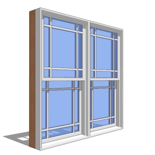 Premium Series™ Window Revit Object: Double Hung - 2 Wide