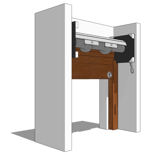 CAD Drawings BIM Models Woodfold Roll-Up Doors Between Wall Mount on Face of Lintel
