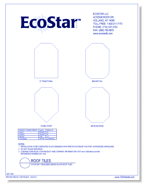 EcoStar™ Designer Series Synthetic Slate Roof Tiles