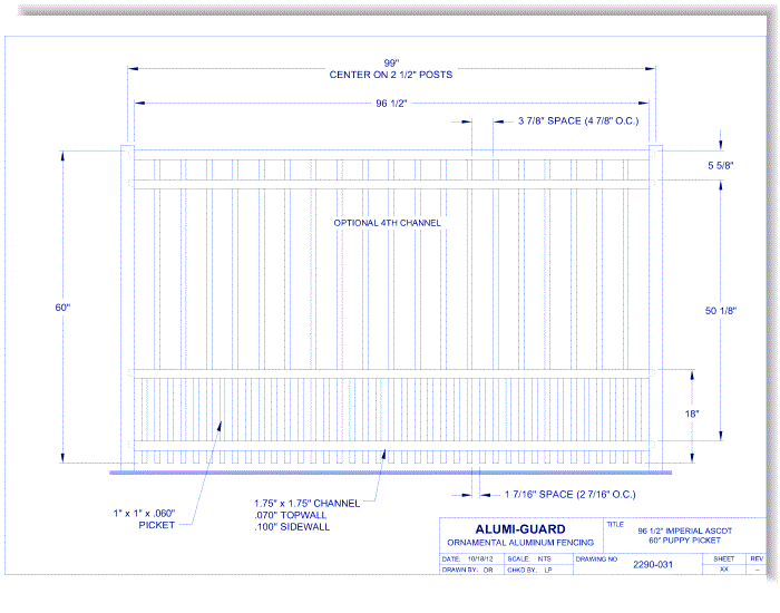 8' Imperial Ascot 60" Puppy Picket (IM8A604S0-2)