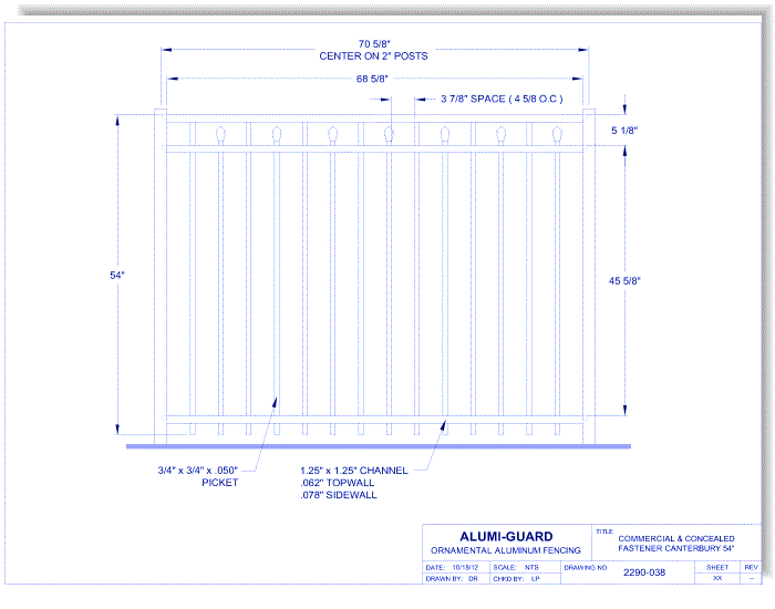 Commercial & Concealed Fastener Canterbury 54" (CCFC543S)