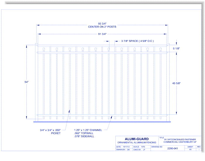 Concealed Fastener Commercial Canterbury 54" (CFC543S)