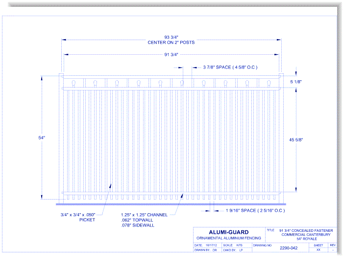 Concealed Fastener Commercial Canterbury 54" Royale (CFC543S0-1)