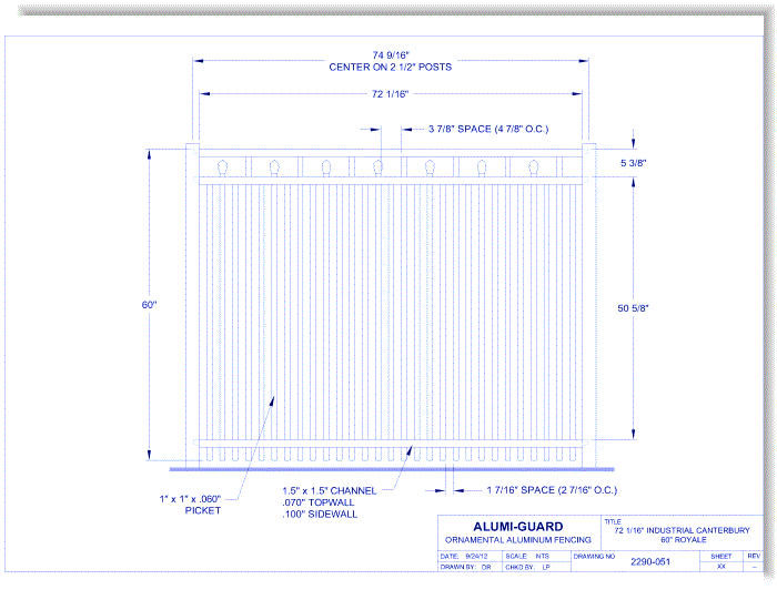 6' Industrial Canterbury 60" Royale (I6C603S0-1)