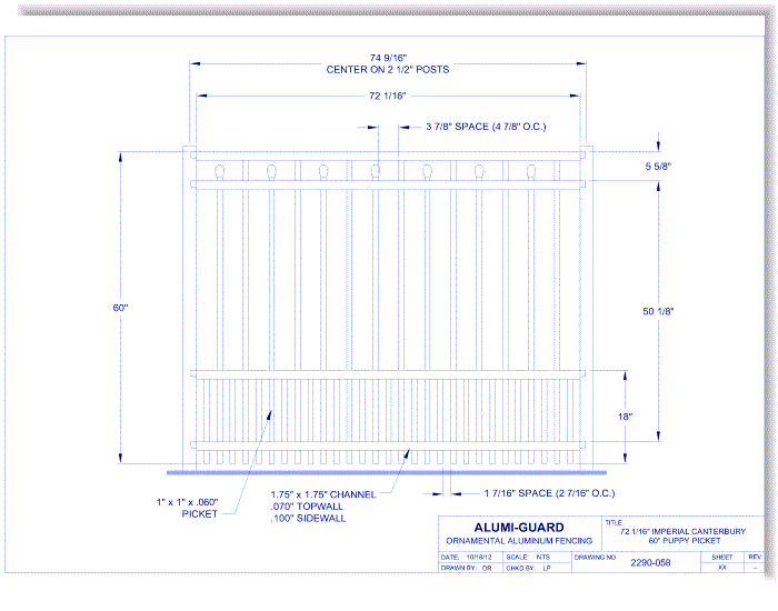 6' Imperial Canterbury 60" Puppy Picket (IM6C604S0-2)