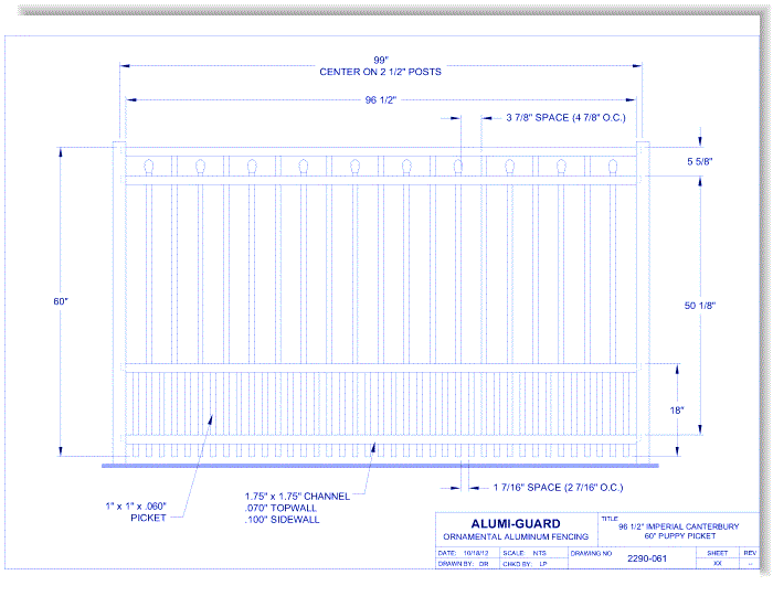 8' Imperial Canterbury 60" Puppy Picket (IM8C604S0-2)