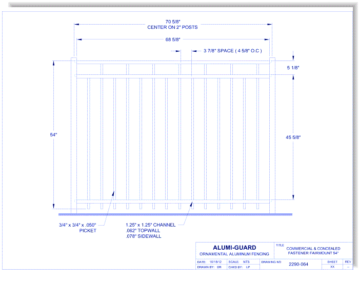 Commercial & Concealed Fastener Fairmount 54" (CCFF543S)