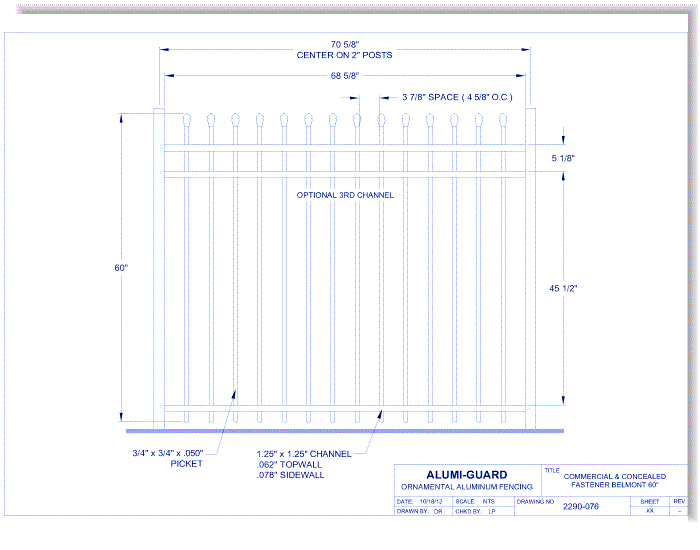 Commercial & Concealed Fastener Belmont 60" (CCFB603S)