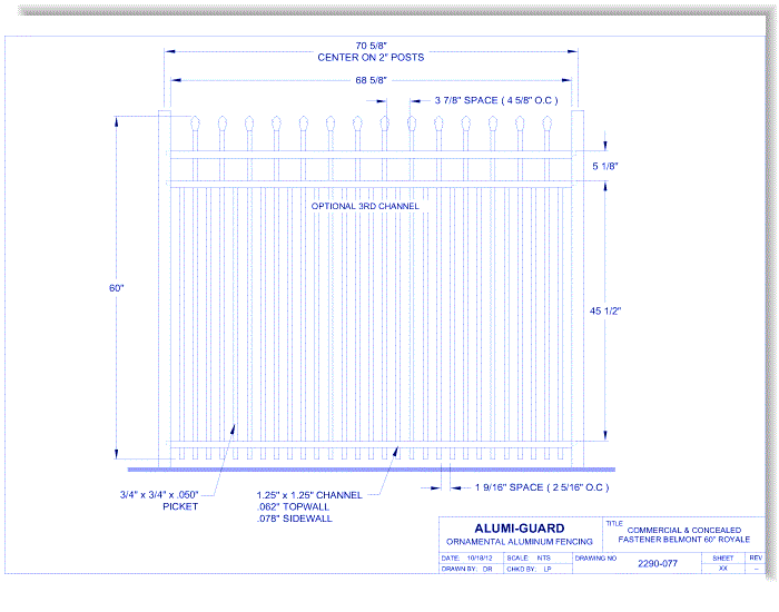 Commercial & Concealed Fastener Belmont 60" Royale (CCFB603S0-1)