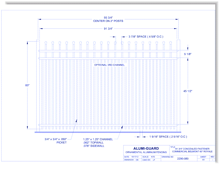 Concealed Fastener Commercial Belmont 60" Royale (CFB603S0-1)