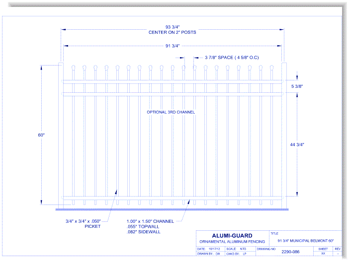 8' Municipal Belmont 60" (M8B603S)
