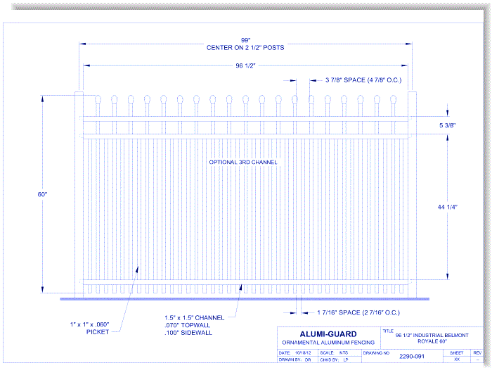 8' Industrial Belmont 60" Royale (I8B603S0-1)