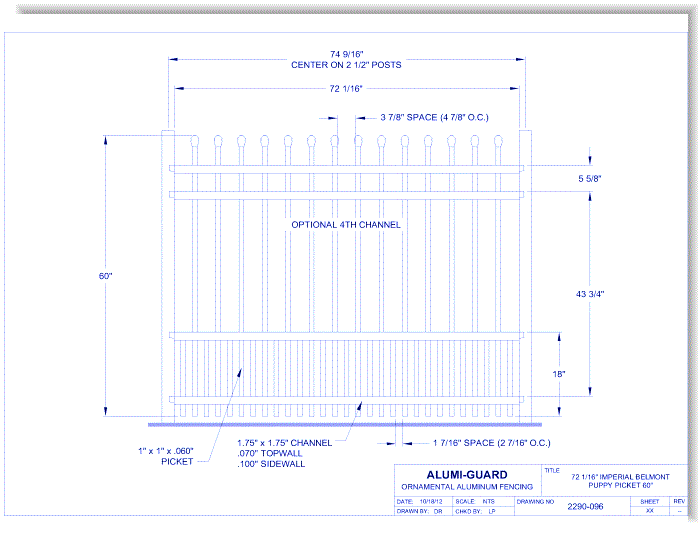 6' Imperial Belmont 60" Puppy Picket (IM6B604S0-2)