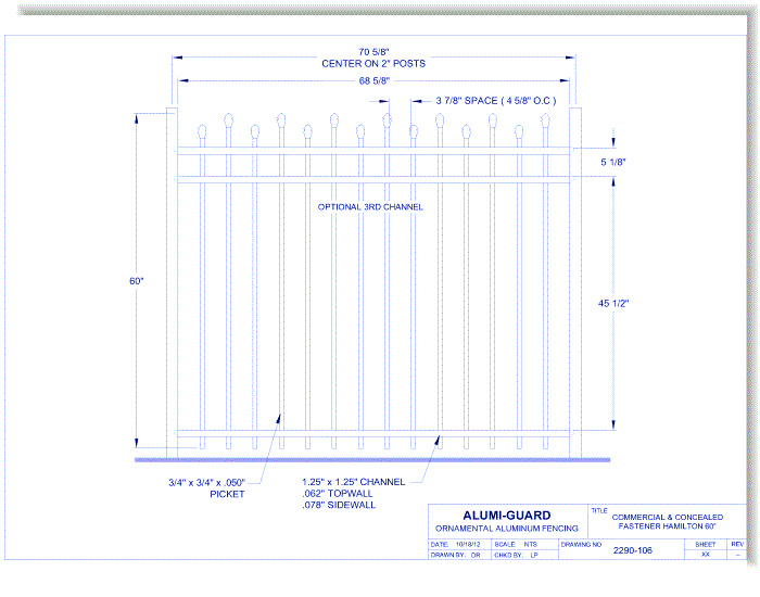 Commercial & Concealed Fastener Hamilton 60" (CCFH603S)