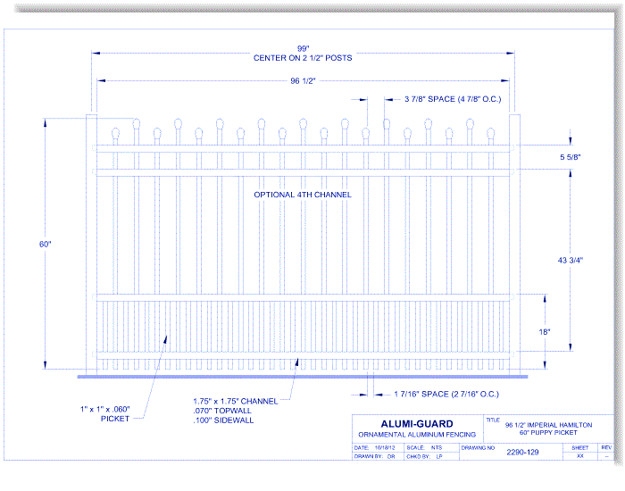 8' Imperial Hamilton 60" Puppy Picket (IM8H604S0-2)