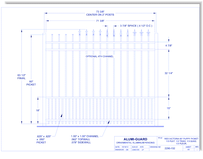 Residential Victoria 60" Puppy Picket (RV604S0-2-3)