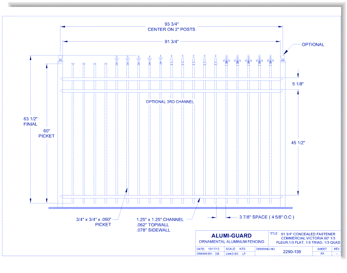 Concealed Fastener Commercial Victoria 60" (CFV603S-3)