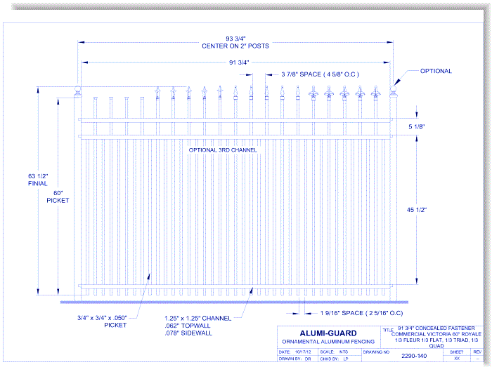 Concealed Fastener Commercial Victoria 60" Royale (CFV603S0-1-3)