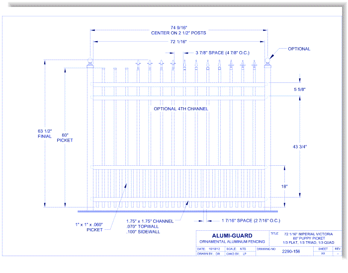 6' Imperial Victoria 60" Puppy Picket (IM6V604S0-2-3)