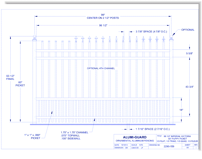 8' Imperial Victoria 60" Puppy Picket (IM8V604S0-2-3)