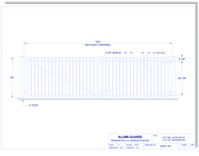 Double Gate Residential Ascot 3-CH 54" (GTD192RA543)