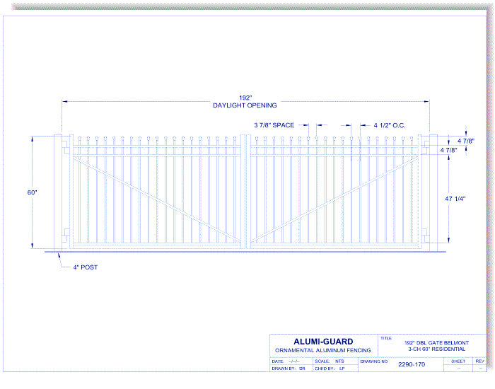 Double Gate Residential Belmont 3-CH 60" (GTD192RB603)