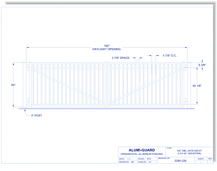 Double Gate Industrial Ascot 3-CH 54" (GTD192IA543)