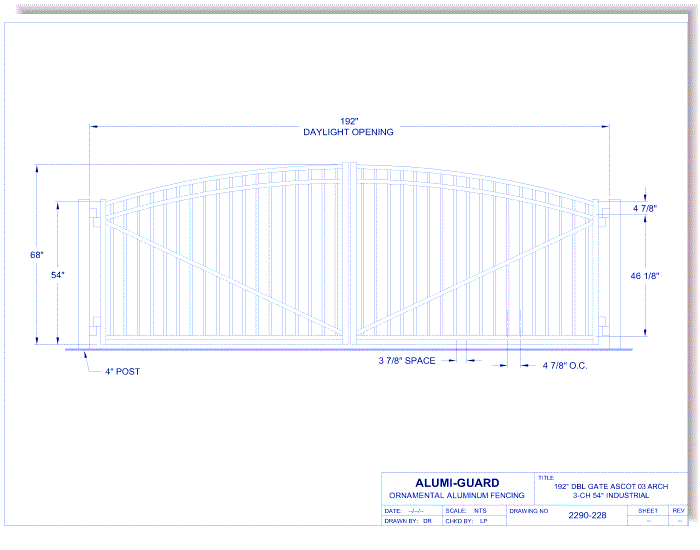 Double Gate Industrial Ascot 03 Arch 3-CH 54" (GT03D192IA543)