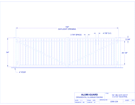 Double Gate Industrial Ascot 04 Arch 3-CH 54" (GT04D192IA543)