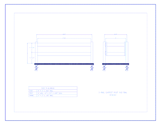 2 Rail Chariot Post & Rail (CH362)