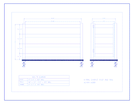 4 Rail Chariot Post & Rail (CH604)