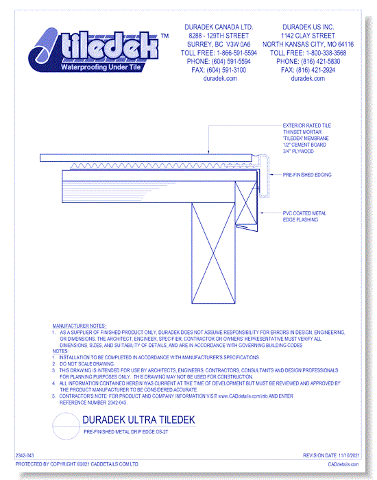 Tiledek Details Drawings:  Pre-Finished Metal Drip Edge OS-2T