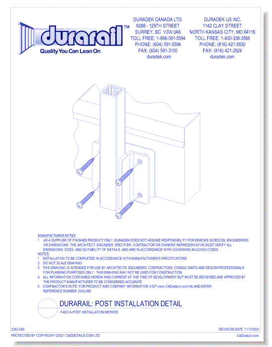 Post Installation Detail - v2 Fascia Post Installation Method