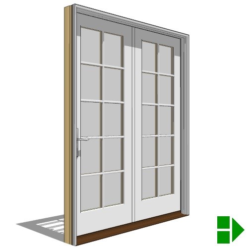 Reserve Series Traditional: In-Swing Door, French-Double, Fixed-Active Units