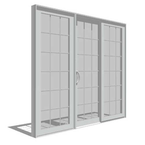 CAD Drawings BIM Models Pella Corporation Impervia Series Sliding Patio Door, Fixed Vent Fixed