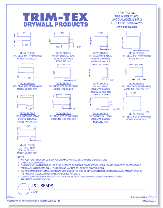 J Bead Trim Tex Inc Caddetails - J Bead Drywall Detail