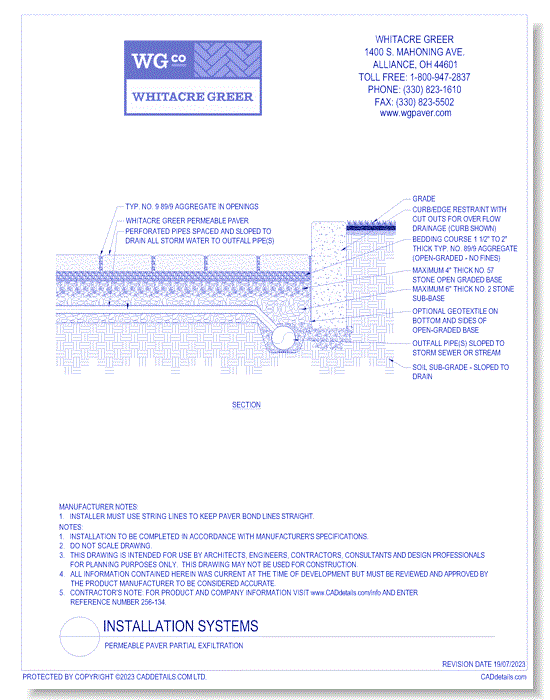 Permeable Paver Partial Exfiltration