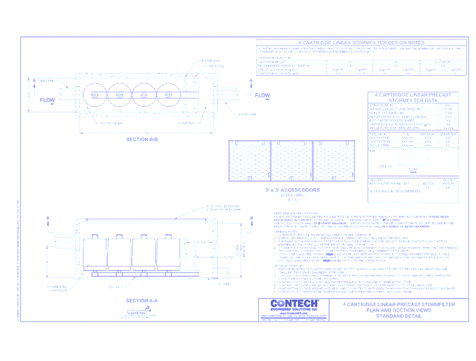 4-Cartridge Linear Precast StormFilter (SFLN4-DTL)
