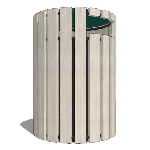 DOGIPARK® 33 Gallon Poly Trash Receptacle with Lid ( 7722-GS )