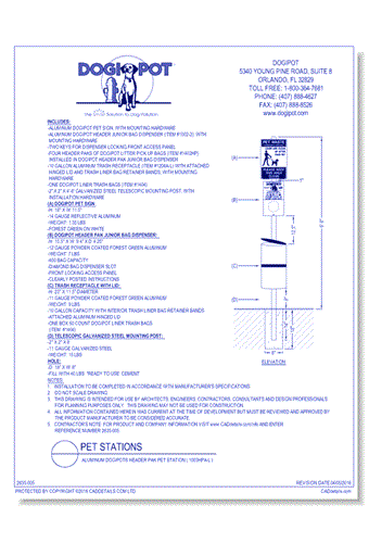 All Aluminum DOGIPOT® Header Pak Pet Station ( 1003HPA-L )