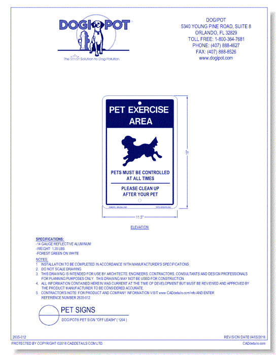 DOGIPOT® Pet Sign "Off Leash" ( 1204 ) 	