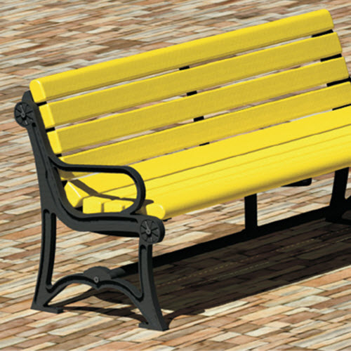 CAD Drawings RJ Thomas Mfg. Co. / Pilot Rock Oak Knoll Series: Surface Mount Contour Bench w/ Recycled Plastic Seat 