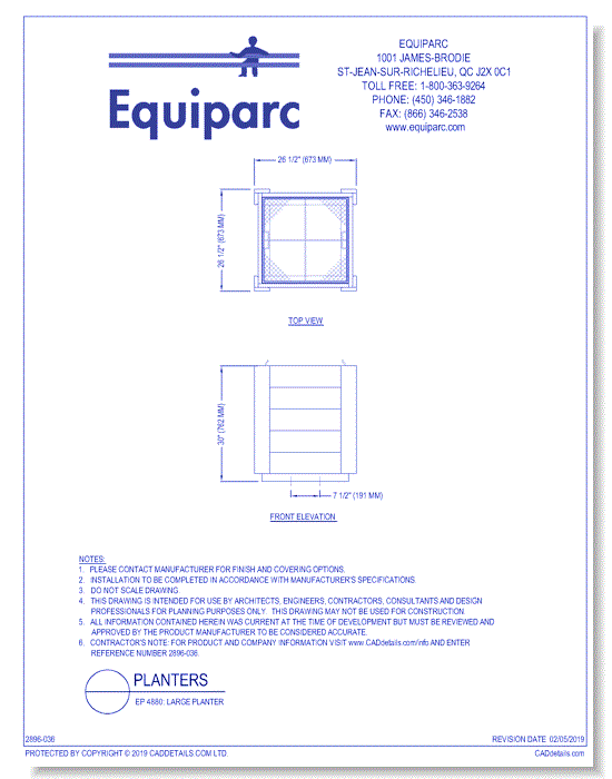 EP 4880: Square Planter