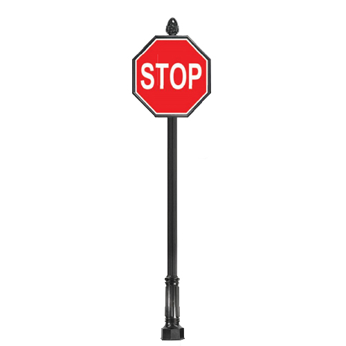 CAD Drawings Brandon Industries Complete Stop Sign with 2PC4 Base