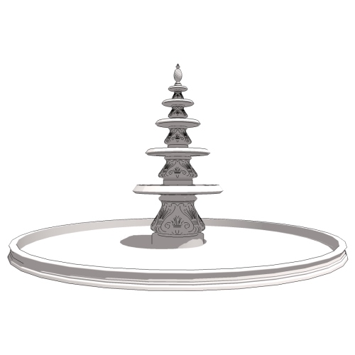 Cast Stone 5 Tiered Shallow Depth Fountain ( 947 )