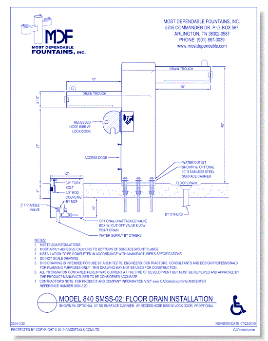 ** 840 SMSS-02** w/ 10 Inch SS Surface Carrier, Recessed HB w/ Lock Door, Kit UAVB, Kit COV w/ LPD